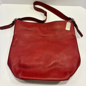 RARE Vintage Coach 9151 Red Leather Helen’s Legacy shoulder Tote Bag